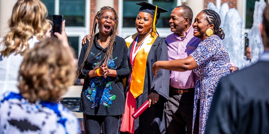 Parents celebrate at graduation 